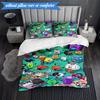 Buntes Trauminsel-Collage 3er-Set K-Pop-Musikgruppe Bettwäsche-Set, Ideal für Schlafzimmer, Wohnheim, Inklusive Bettbezug und 2 Kissenbezügen, Fan-Geschenke