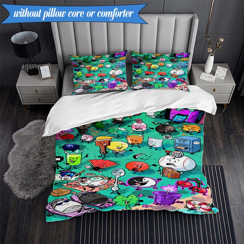 Buntes Trauminsel-Collage 3er-Set K-Pop-Musikgruppe Bettwäsche-Set, Ideal für Schlafzimmer, Wohnheim, Inklusive Bettbezug und 2 Kissenbezügen, Fan-Geschenke