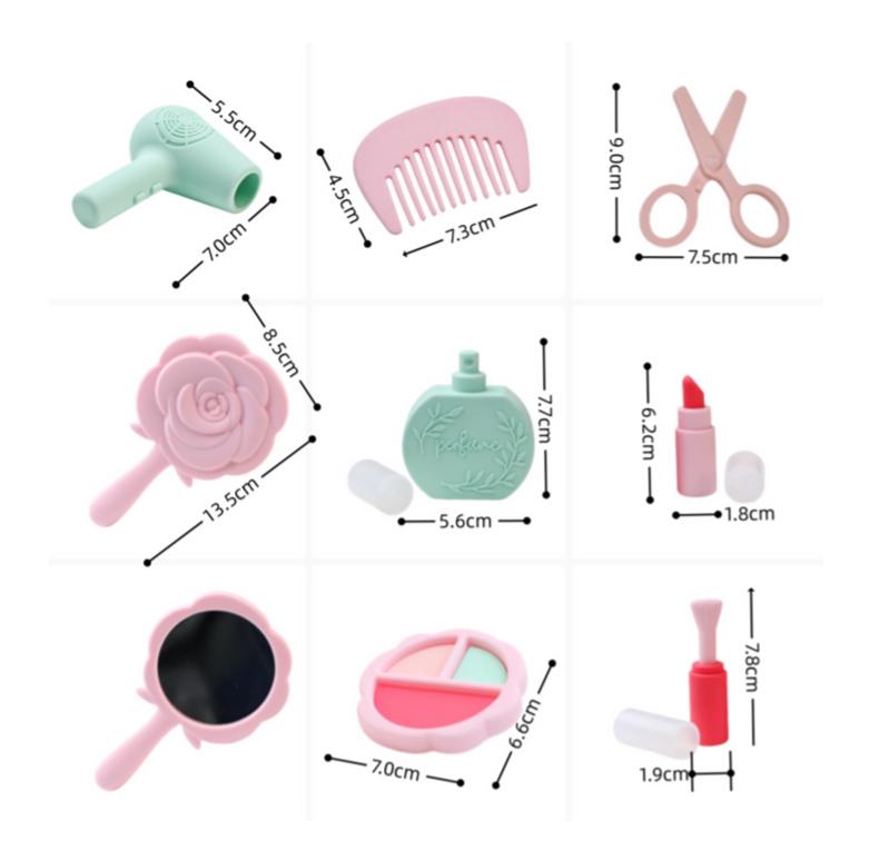 8pcs Girl Makeup Toys Silicone Simulation Cosmetic Toy Set Children Imitate Makeup Tools Edible Grade Silicone Child Girl Makeup