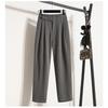 DIMANAF 2024 Plus Size Long Pants Spring Women Elastic Harem Loose High Waist Vintage Loose Casual Basic Solid Trousers Grey Pants 5XL