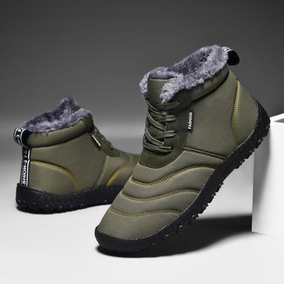 Winter Large Size Men's Mid-top Warm Snow Boots Thickened And Padded Casual Men's Shoes
