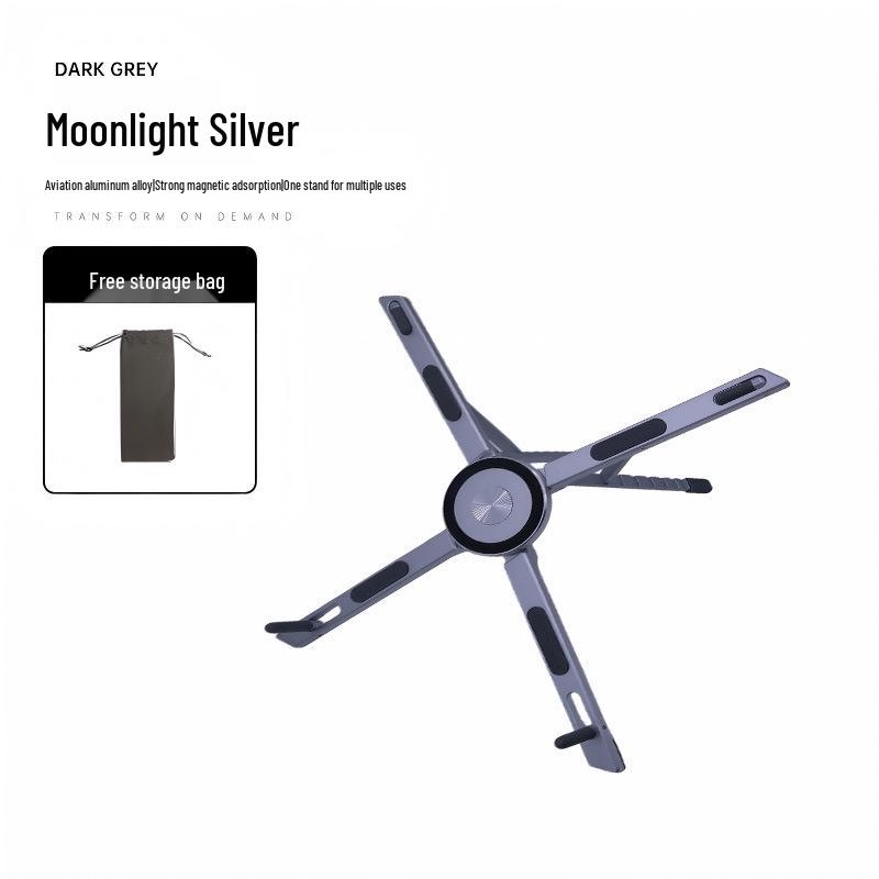 Adjustable Aluminum Laptop Stand with Cooling for Desktop, Phone, and Tablet