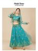 Fantasia de Apresentação de Dança do Ventre Indiana Huayu - Conjunto de Vestido de Manga Comprida de Chiffon para Mulheres
