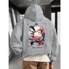 Men Vintage Hoodie Autumn Traditional Japanese Dragon Sakura Moon Frame Back Print Loose Asian Streetwear Pullover Sweatshirt