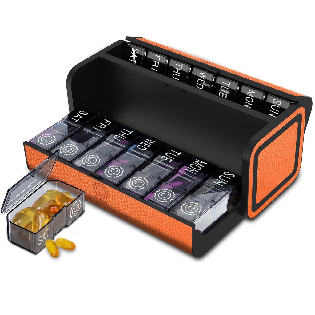 TOMSKYE Portable Pill Large 1 Twice a Multifunctional Pill Prevents Missed Transparent Inner Double Protection Pill Supplement Small Item Capsule Pill