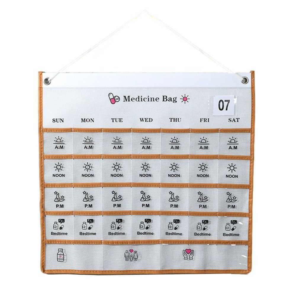 

Non-woven Fabric Medicine Classification Bag Wall Hanging Reusable Cosmetic Storage Bag with Pockets Decorative