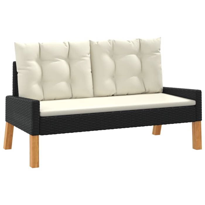 VidaXL Garden Lounge Set 4 Pcs and Cushions Wicker Resin and Solid Wood, Outdoor Lounge Set, Furniture Set 319689