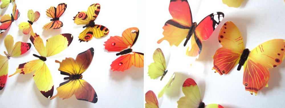 12pcs Decal Wall Stickers Home Decorations 3D Butterfly