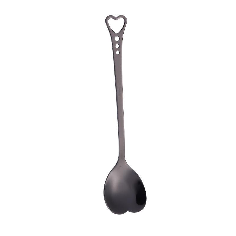 Heart-shaped Coffee Spoon Stainless Steel Creative Porous Heart Stirring Spoon Dessert Snack Scoop Ice Cream Milk Tableware