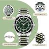 Diella Men's Mechanical Watch with Jadeite Cut, Unique Texture, Date Display, Luminous Hands and Markers, and 5 ATM Water Resistance (AD6020-SI)
