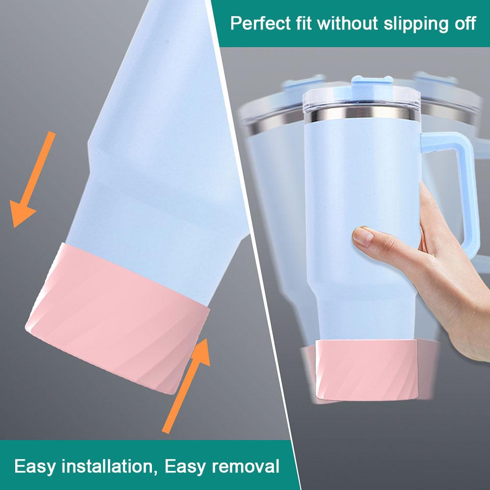 SW 40oz/30oz Silicone Cup Bottom Cover for Stanley Adventure Quencher Tumbler for IceFlow Flip Straw Water Bottle Sleeve 7.5/7CM Cup Holders 5