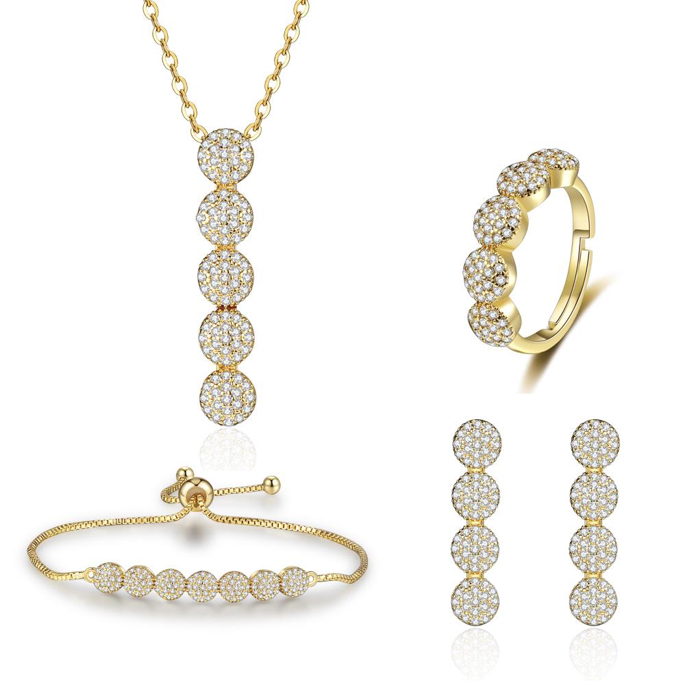 Drop Earrings Necklace Set for Women Vintage Jewelry Set AAAAA Zircon Wedding Engagement Gifts