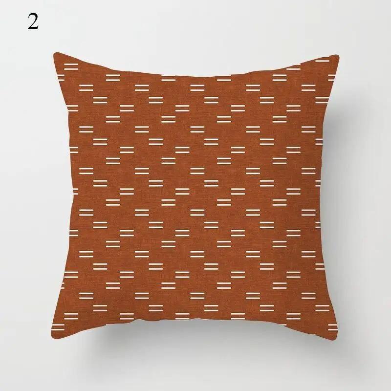 Clip Red Brown Pillowcase Decorative Geometric Print Abstract Pattern Pillowcase Home Supplies Pillowcase Sofa Cushion Cover