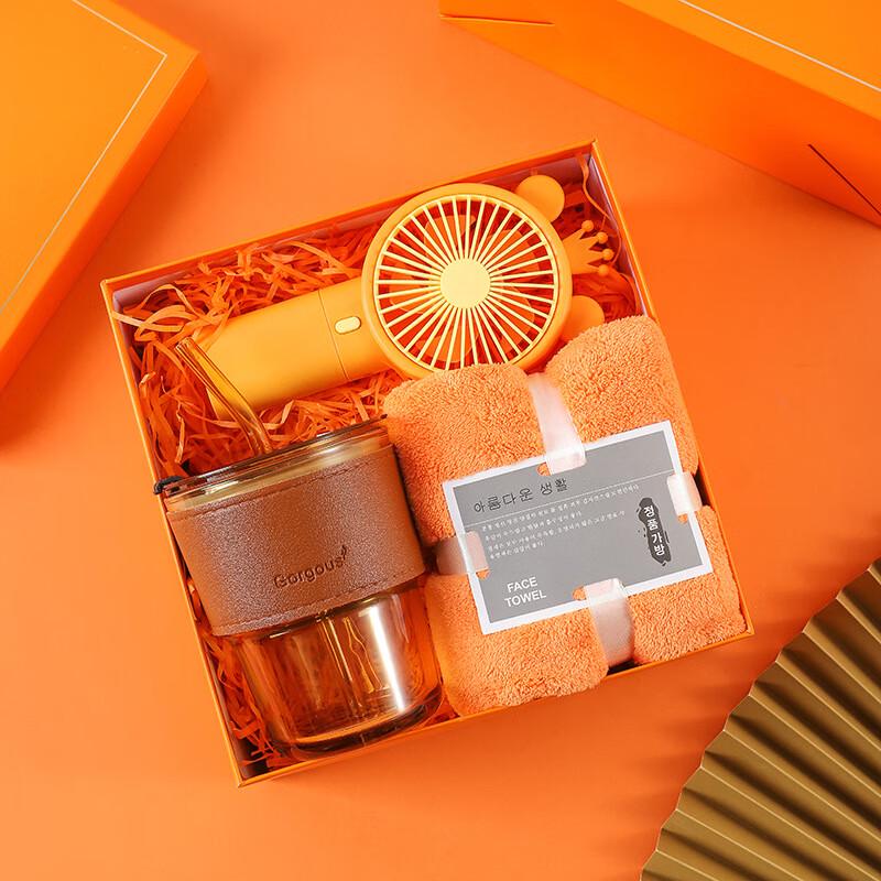 Vibrant Orange Bamboo Knot Cup Holiday Gift Set