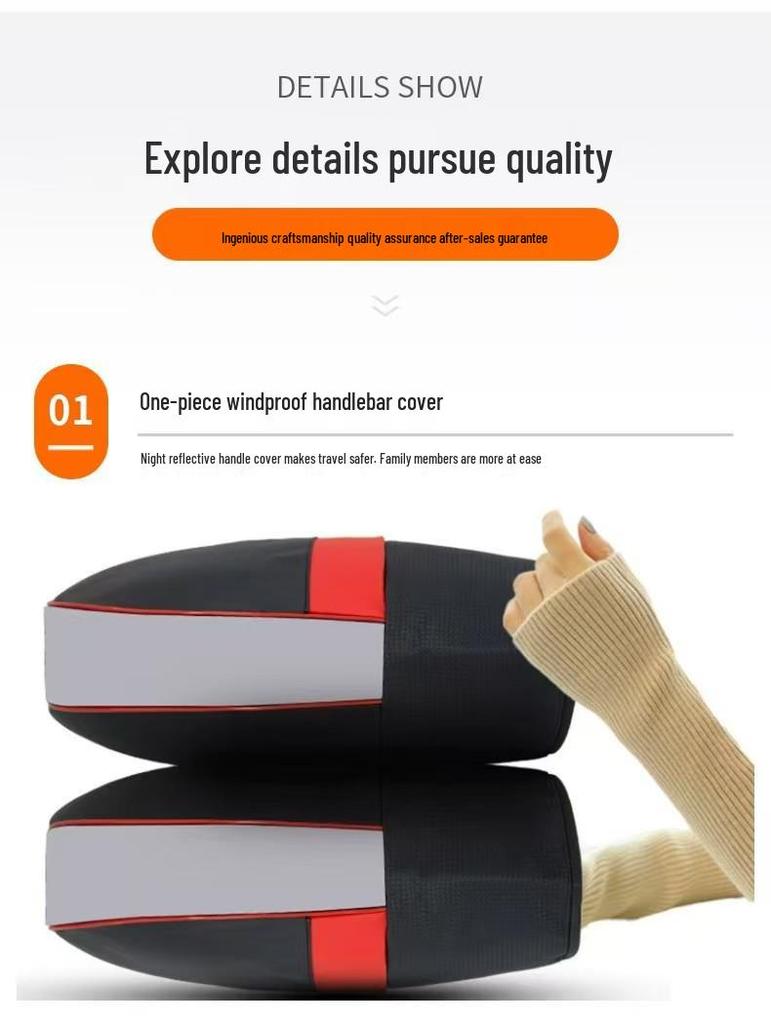 Winter Warm Fleece-Lined Motorcycle Handlebar Covers: Windproof, Water-Repellent, and Reflective