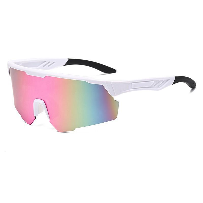 

Oversized One-Piece Cycling Sunglasses Colorful Lenses Anti-Glare High Definition Vision Sports Glasses 9856