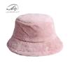 Fashion solid color imitation rabbit hair bucket hat women's Japanese autumn and winter new versatile thickened warm flat top basin hat