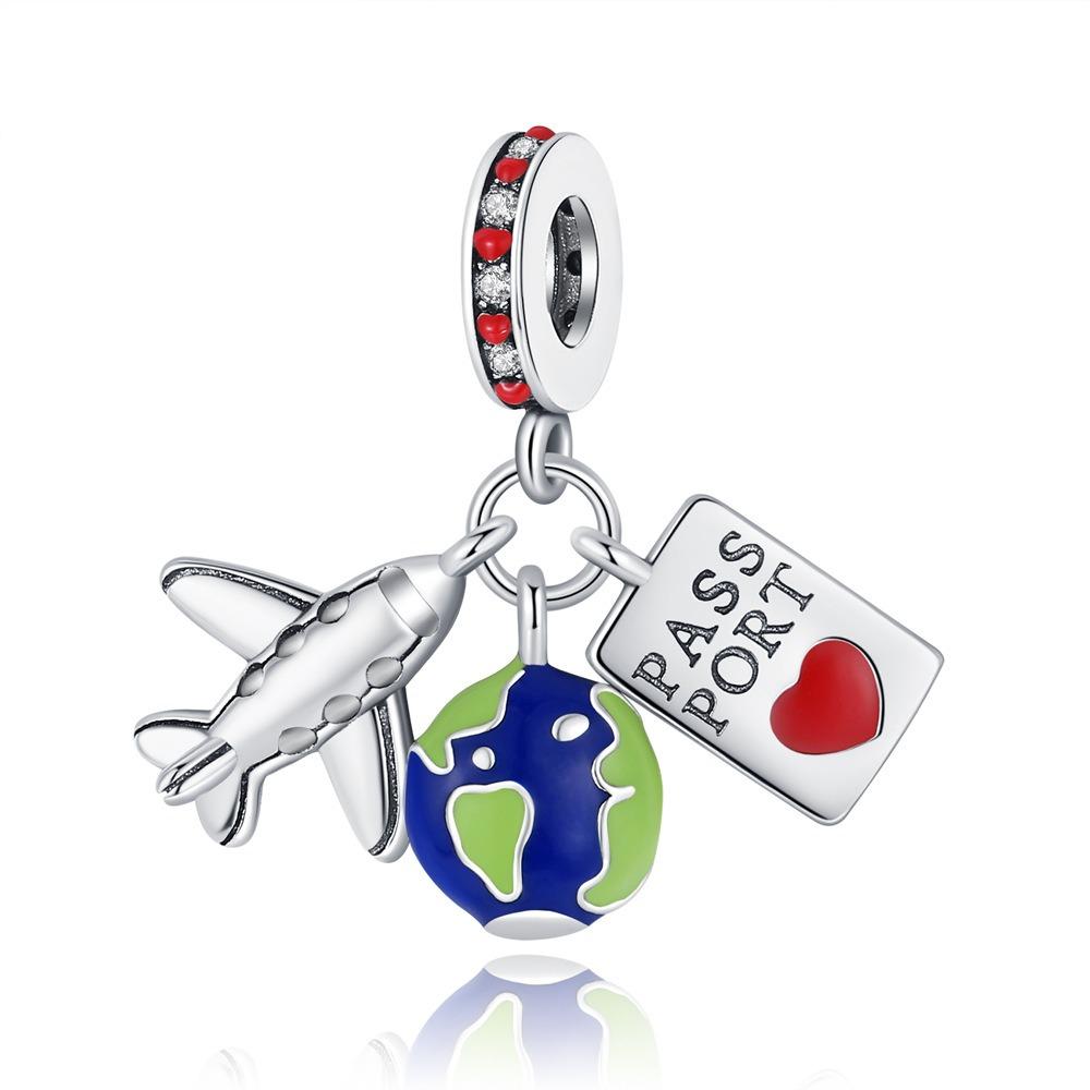 Paris Tower Aircraft Travel Charms Pendant Beads Fitoriginal Bracelet For Women Jewelry Travel Commemorative Gifts For Friends