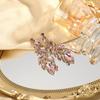 Exquisite Leaf Rhinestone Earrings Shining Crystal Jewelry Wedding Party  Earrings  Banquet