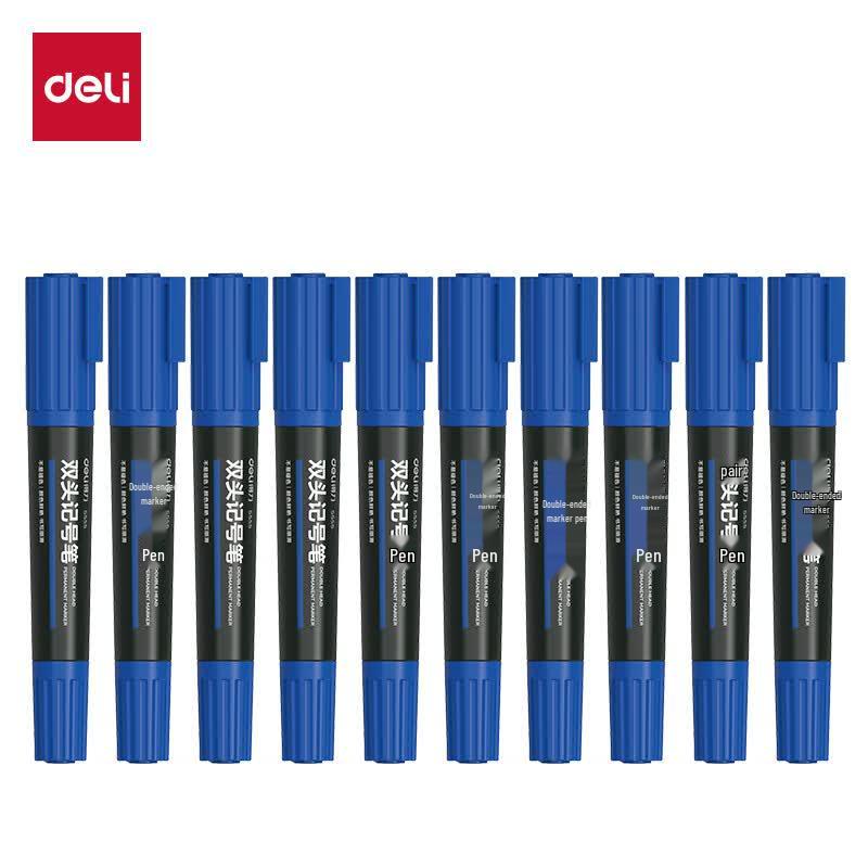 deli Dual-Tip Permanent Marker Pen