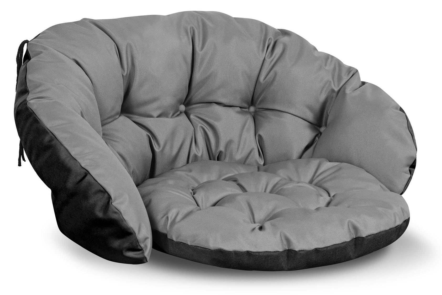 Garden cushion 122x40 cm for a chair, swing, hanging, stork's nest, waterproof, gray