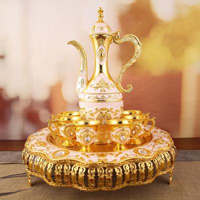 Creative New Household Wine Jug Small Wine Glass, European Wine Set, Wedding Wine Metal Wine Jug Wine Glass Set Ornament