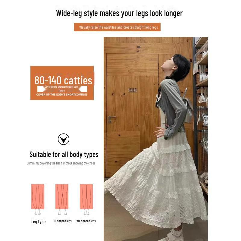 Women's Spring 2025 High Waist Medium Length White Skirt - Elegant and Fluffy Style