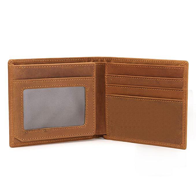 

European and American Retro Crazy Horse Leather Men s Wallet, Genuine Leather Functional Wallet