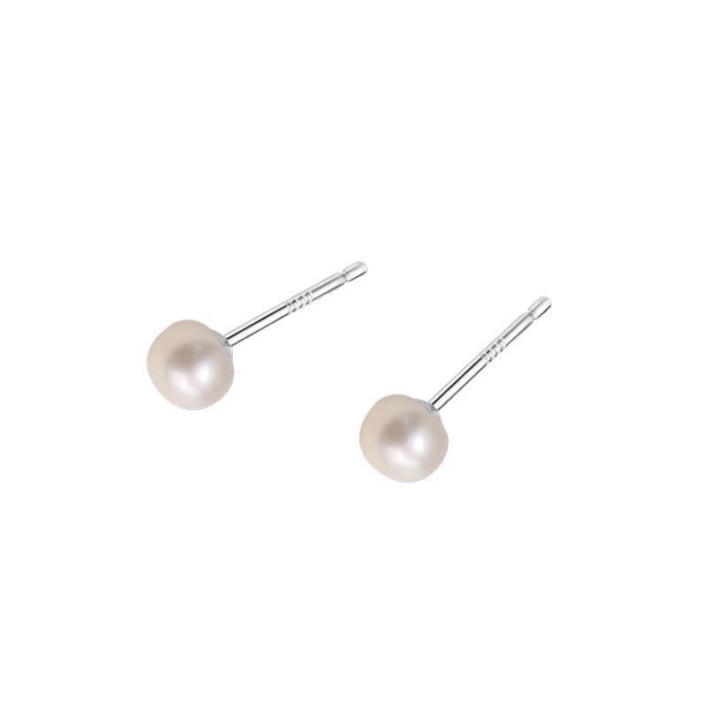 S999 Sterling Silver 5A Natural Pearl Sleep Earrings for Women - High-End, Comfortable, No Need To Remove