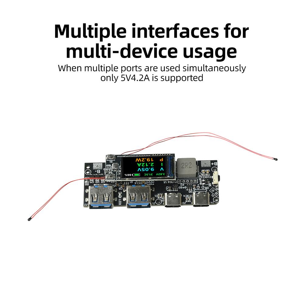 22.5W Power Bank Mainboard 0.96-inch TFT Color Display Power Module with PD Multi-Protocol Fast Charging DIY Circuit Board