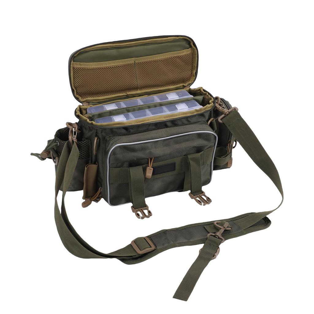 Fishing Shoulder Bag 2 Packs Tackle Storage Box with Rainproof Durable Design Adjustable Straps for Lures Hooks Weights