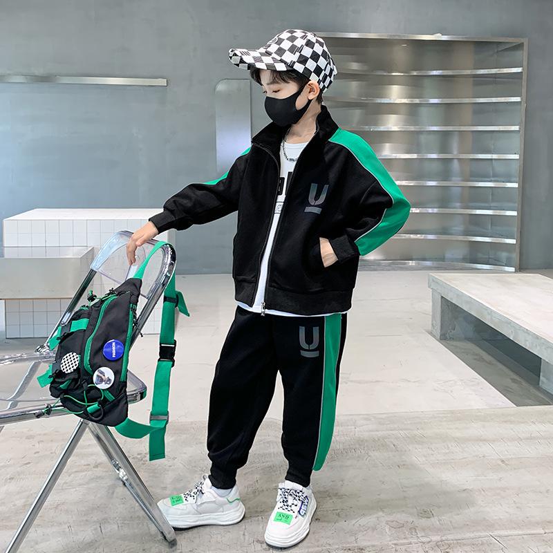 Boys Fashion Sports Set Spring and Autumn Children Leisure Three-piece Set