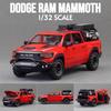 Dodge Hennessey Mammoth 1000 TRX Terénní Pickup Simulace Odlévaná & Hračková Vozidla Zvuky & Světlo Natahovací Auto 1:32 Model ze slitiny