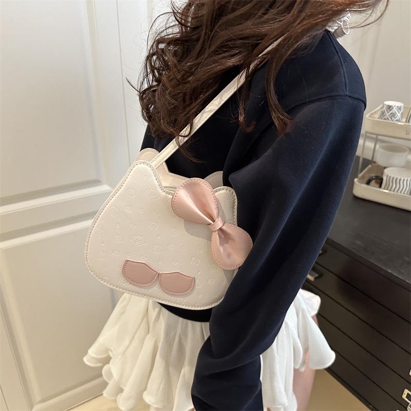 In Stock, New One-shoulder Messenger Women's Bag, High-end Textured Pendant, Simple and Cute Girl Pink Cartoon Bag In Summer.