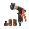 Multi-Purpose Adjustable Hose Nozzle: 8-Function Rubber-Coated Water Gun for Car Wash and Garden Watering