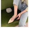 Sheepskin Version~ Wear Genuine Leather Bag Head Flat Bottom Half Slippers Women's High-end Cool Slippers Pointed Head Half Tray