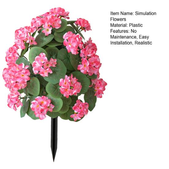 Künstlicher Blumenstrauch mit Spitze Falsches Grünzeugbuschbaum mit Blüten Garten Kunstblumen Bodeneinsatz Bauernhaus Außendekoration für Veranda Terrasse