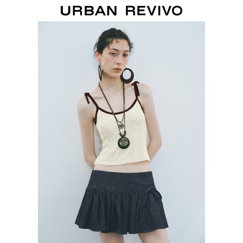 

Женский вязаный топ-майка в стиле ретро с цветными блоками M