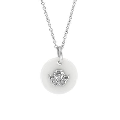 [R4915] - Silver Necklace 'Little Angel' Silver White (rhodium) - 15mm (ceramic)