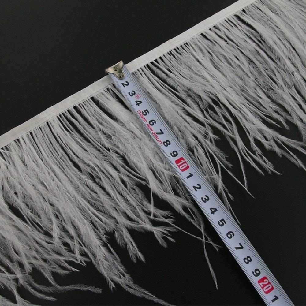 1 Meter Ribbon Tassel Natural Ostrich Feathers Sewing Decoration 10-15cm Wide Apparel Fabric Feather Plumes Ribbon Selvage