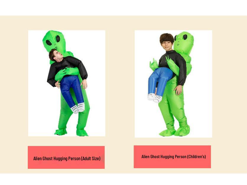 Green Alien Inflatable Costume - Halloween Funny Mascot for TikTok Performances