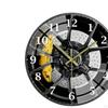 Clock with Silent 2D Movement, Smooth Glass And Arabic Numerals. Suitable for Bedrooms, Living