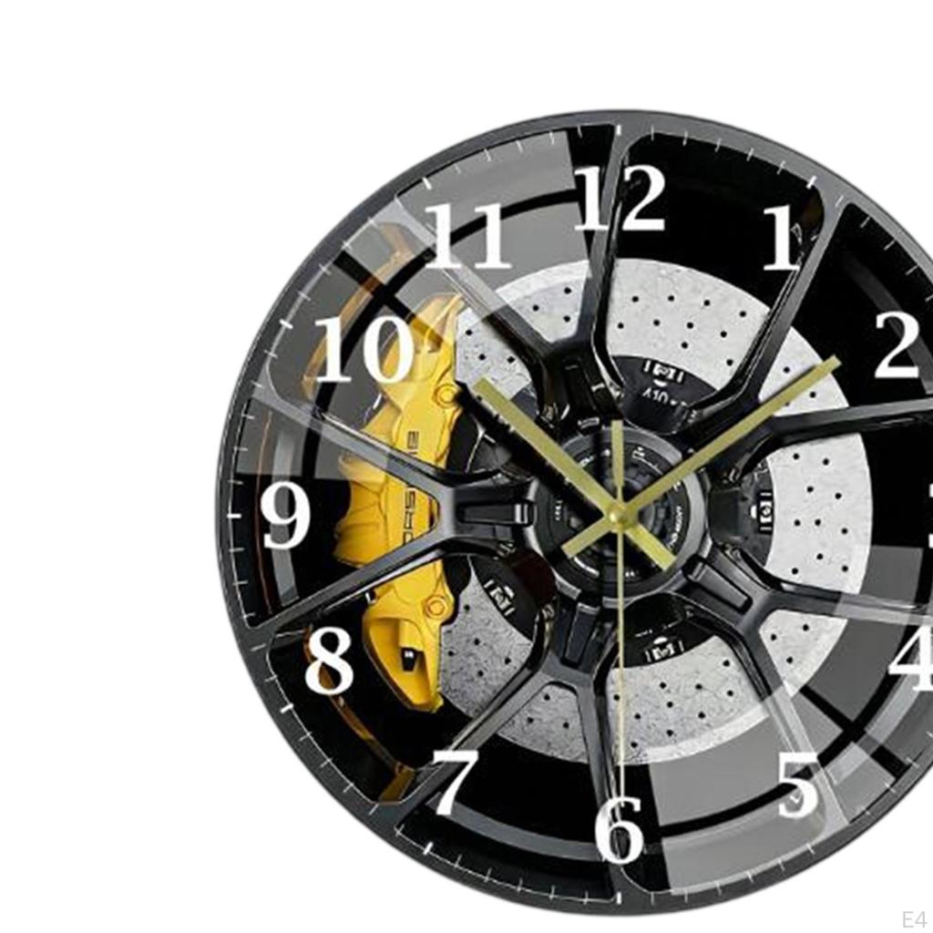 Clock with Silent 2D Movement, Smooth Glass And Arabic Numerals. Suitable for Bedrooms, Living