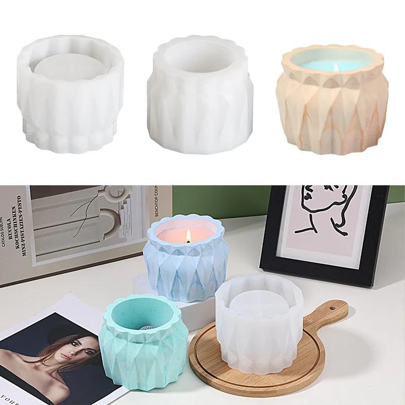 [In Stock] Vase Pencil Holder Storage Jar Plaster Aromatherapy Candle Cup Silicone Mold Diamond Cup Diy Drip Epoxy Resin Moulds