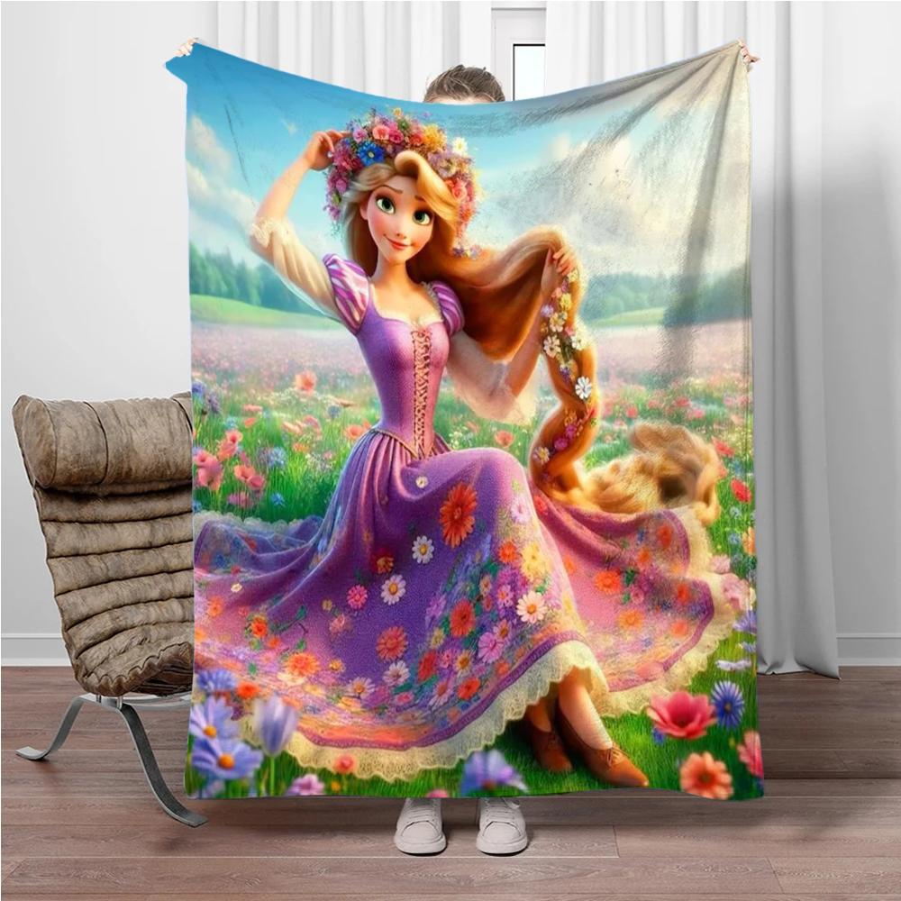 Kreslená Rapunzel Flanelová deka Dětská teplá měkká deka na pohovku postel Krycí deka Vhodná k narozeninám Suvenýry Dárky