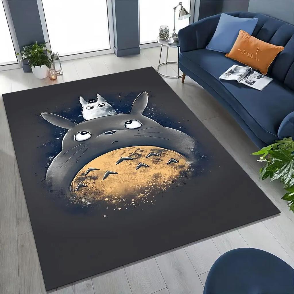 Kawaii T-Totoros Cartoon Art Carpet Rug for Bedroom Living Room Sofa Home Doormat Decor,Large Kids play Non-slip Floor Mat