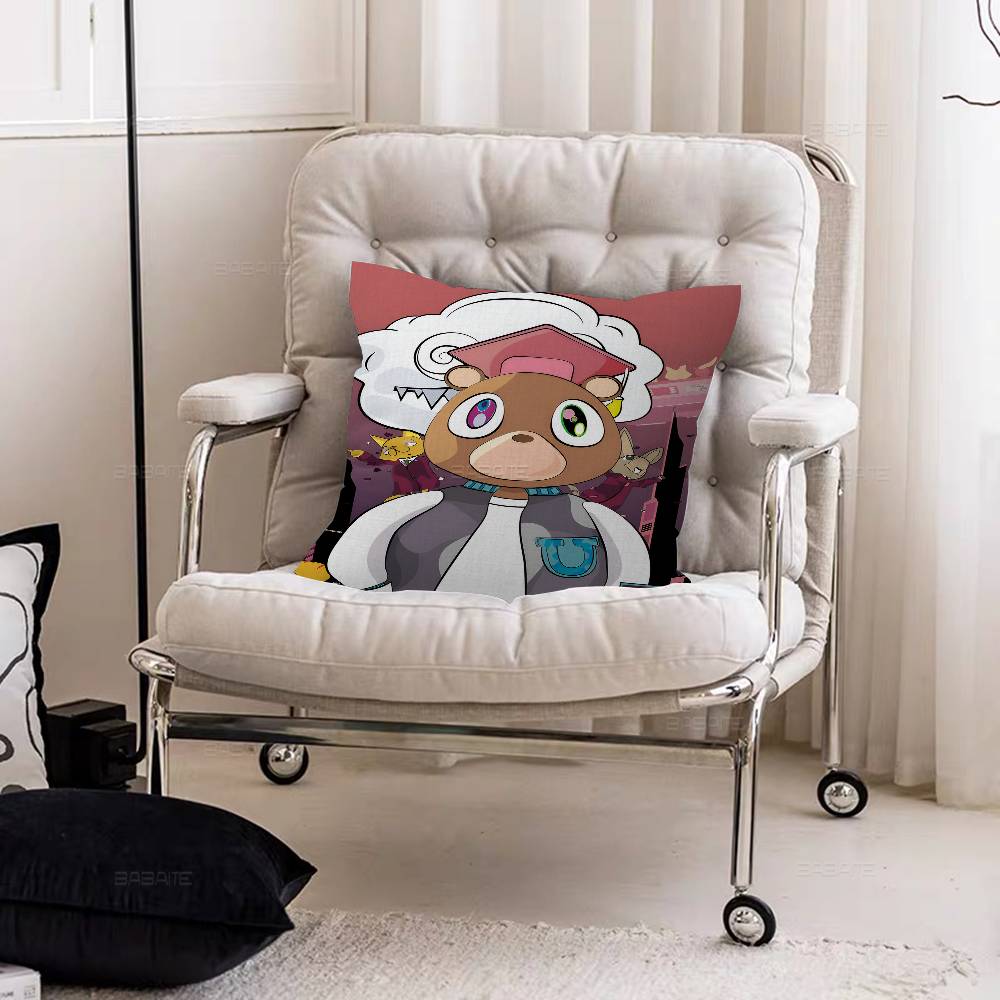 Рэпер Певец Канье Уэст Наволочки Мультяшные Декоративные для Дивана Дома Двусторонняя Печать Короткий Плюш Милая Наволочка 30cmx30cm