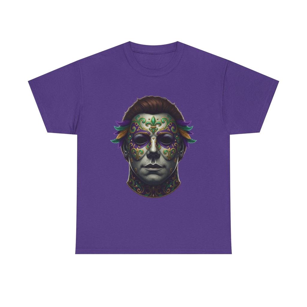 Mardi Gras Michael Myers T-Shirt | Halloween Horror Mask Tee
