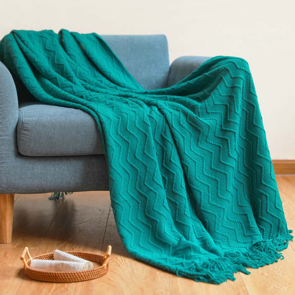Nordic Striped Blanket for Beds Knitted Sofa Blankets Air Conditioning Room Tassel Throw Blankets On the Bed Sofa Chunky Throw