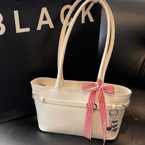 

Women s 2025 Fashion Large Capacity Patent Leather Underarm Shoulder Baguette Tote Bag
